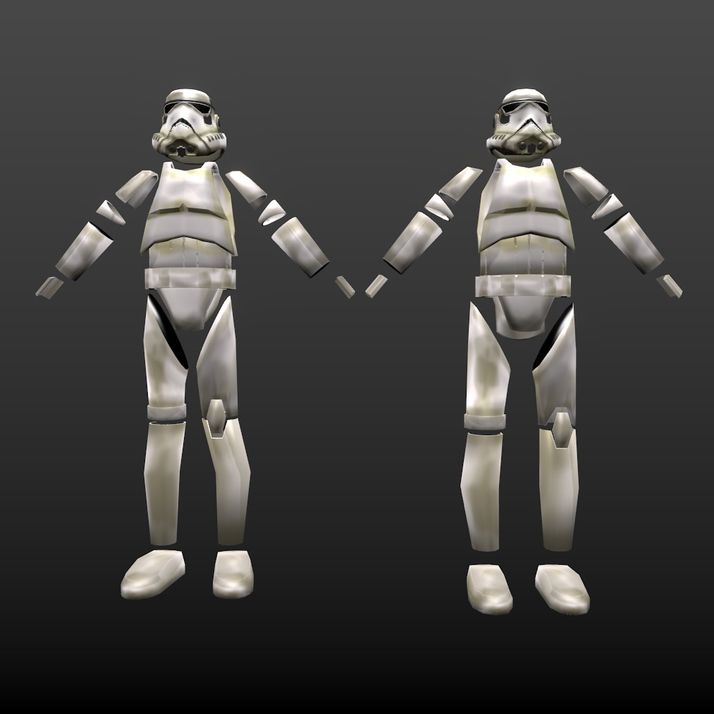 Low poly game ready StormTrooper armor preview image 1